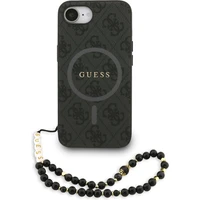 Guess PU Leather 4G Colored Ring Strap MagSafe kryt iPhone 17e/16e černý - Pouzdra