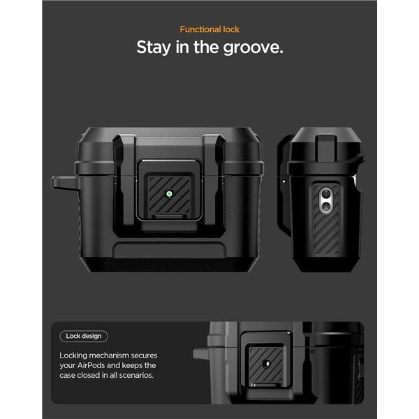Spigen Lock Fit pouzdro AirPods Pro 3 matte black - Pouzdra - Obrázek befb03c1008848d9816af8438941650b