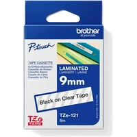 Brother TZe-121 páska černá na průhledném 9 mm - Pásky pro štítkovače