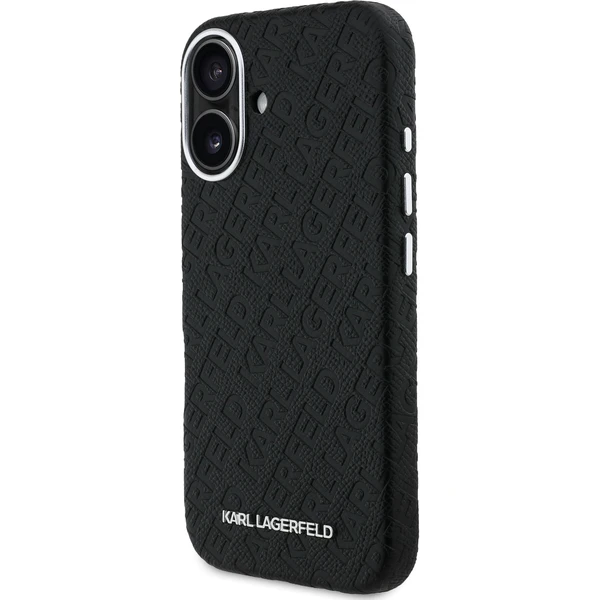 Karl Lagerfeld Grained PU Repeated Logo MagSafe kryt iPhone 16 černý - Pouzdra - Obrázek bf1b8be03b684e73ba84742fe32e0568