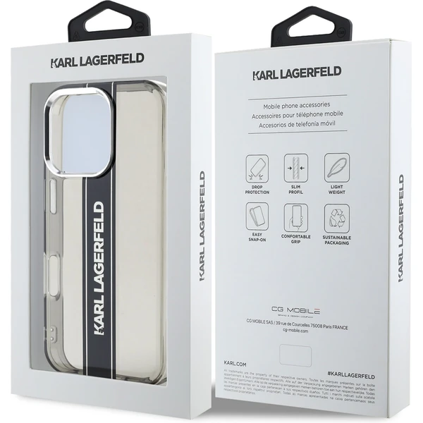 Karl Lagerfeld IML Stripe Logo kryt iPhone 16 Pro černý - Pouzdra - Obrázek bf4e2aa9efa04f819b56cc4c4d72f4c3