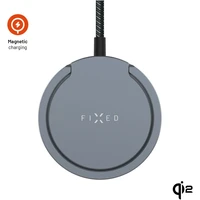 FIXED MagPad Pro nabíječka Qi2/MagSafe se stojánkem, 15W, šedá - Nabíječky