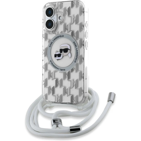 Karl Lagerfeld IML Monogram Crossbody K&CH Heads MagSafe kryt pro iPhone 16 čirý - Pouzdra - Obrázek bf71eaf52c3549648d3a08d2f53c5f6c