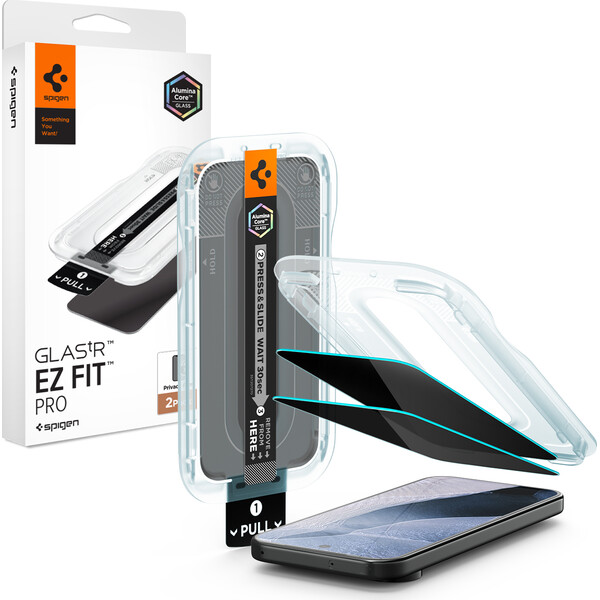 Spigen Glass tR EZ Fit Pro (Privacy) sklo Google Pixel 11/10 (2 ks)