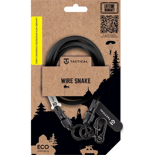 Tactical Wire Snake popruh s nabíjecím kabelem USB-C 1,2m Black - Popruhy a crossbody - Obrázek bf9657aa6c9a4e34a3ebaffcfdd11b1c
