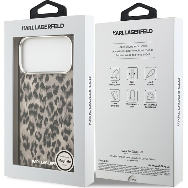 Karl Lagerfeld IML Leopard MagSafe Zadní Kryt pro iPhone 17 Pro Max hnědý - Pouzdra - Obrázek bfcf1f5872e84c8590f489d060a234c3