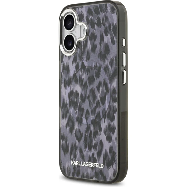 Karl Lagerfeld IML Leopard MagSafe kryt iPhone 17 šedý - Pouzdra - Obrázek c02181bd1648457489d41aca95f7bc15