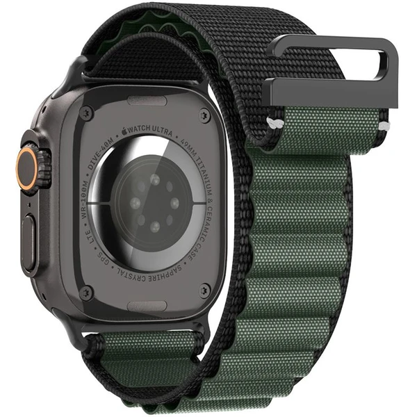 Spigen Fabric Band (hook) řemínek Apple Watch 49/46/45/44mm černý/zelený - Řemínky - Obrázek c033f9f8cbc94c3f9ebb3b4c262c09e5