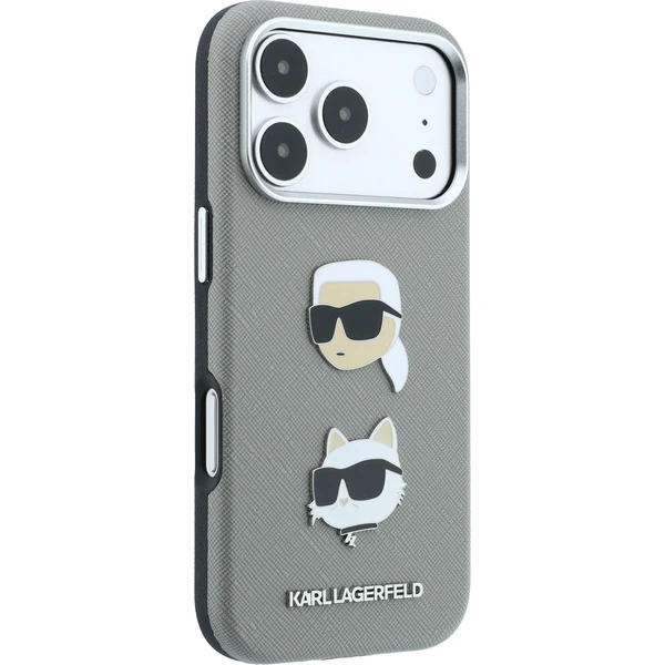Karl Lagerfeld PU Semi Wrap Saffiano K&CH Heads kryt iPhone 18 Pro Max šedý - Pouzdra - Obrázek c03aef6db49a4ee588dcbb29109ceb3d