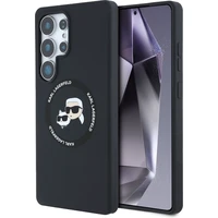 Karl Lagerfeld Liquid Silicone K&CH Heads MagSafe kryt Samsung Galaxy S25 Ultra černý - Pouzdra