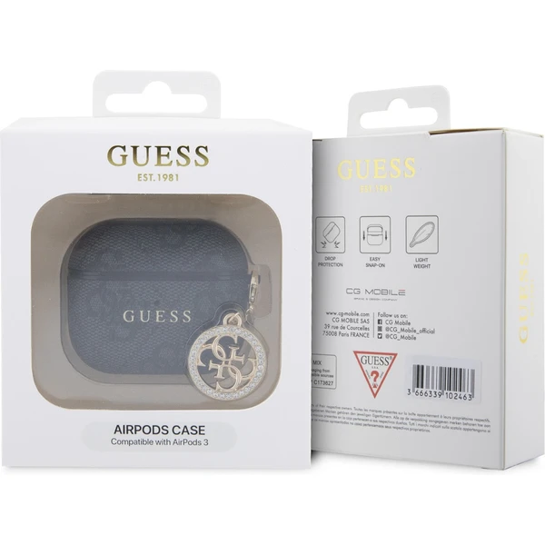 Guess 4G Script PC/PU Charm pouzdro pro AirPods 3 černé - Pouzdra - Obrázek c0fa54ee0bb04787af166774cd8ceda3
