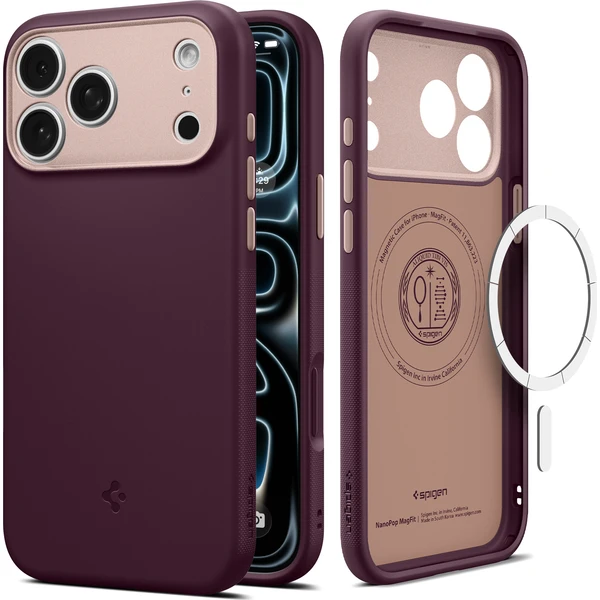 Spigen Nano Pop MagSafe kryt iPhone 18 Pro Max/17 Pro Max burgundy bean