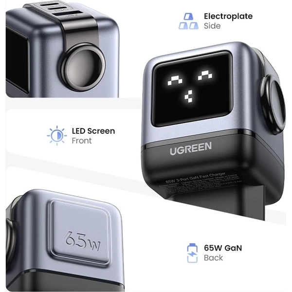 UGREEN Uno RG 65W GaN Fast Charge nabíječka černá - Nabíječky - Obrázek c1c6a2eabaaa4ebd96086607a09c3655