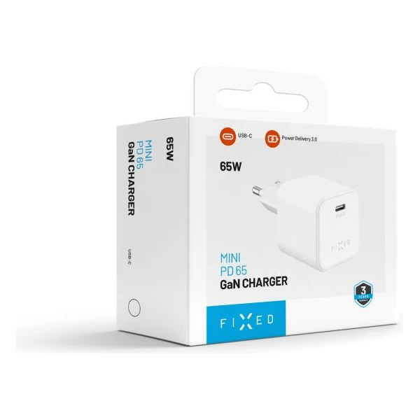 FIXED Mini GaN nabíječka s USB-C a podporou PD, 65W, bílá - Nabíječky - Obrázek c1d180971d874afea612e551e04ed16d