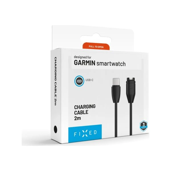 FIXED USB-C nabíjecí kabel pro Garmin Forerunner/Fenix/Venu/Vívoactive/Instinct, 2m černý - Kabely a redukce - Obrázek c1eaf275c6e04e6ba37039977680fc31