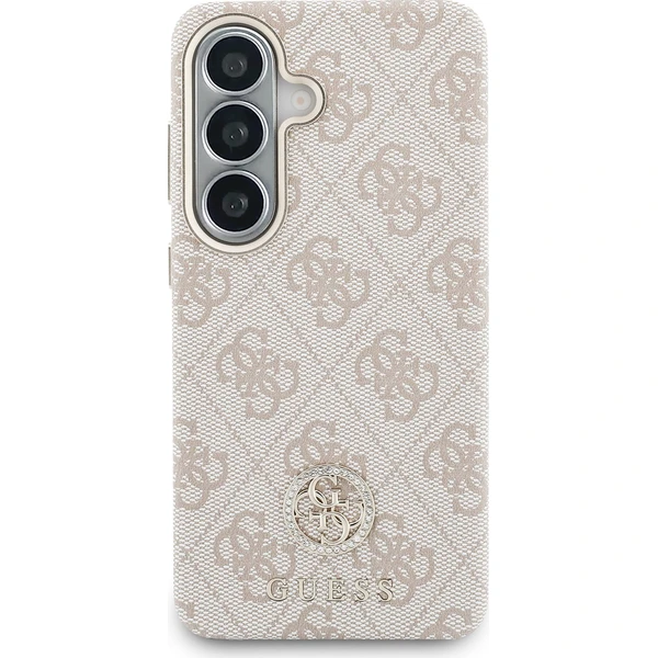 Guess PU Leather 4G Strass Logo Gold Frame Magnetic kryt Samsung Galaxy S26 růžový - Pouzdra - Obrázek c20977827f034dd3b88581cc1037d0d5