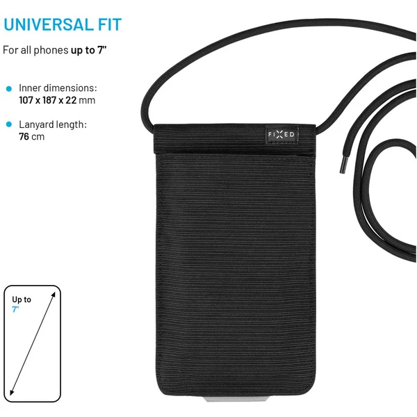 FIXED Camino Sling crossbody pro mobilní telefony do 7", černé - Popruhy a crossbody - Obrázek c22f80e90e734a308873c8171a6df81e