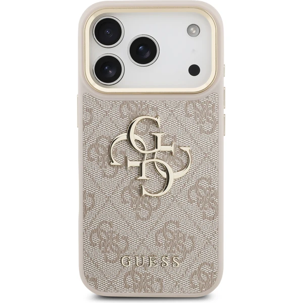 Guess PU Leather 4G Metal Logo Gold Frame kryt iPhone 17 Pro růžový - Pouzdra - Obrázek c23193a4822643e7b8640caad3d52d04
