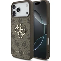 Guess PU 4G Metal Logo kryt iPhone 18 Pro Max hnědý - Pouzdra