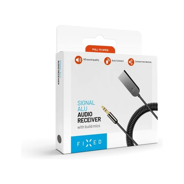 FIXED Signal Alu Bluetooth audio přijímač se zabudovaným mikrofonem  šedý - Bluetooth adaptéry - Obrázek c25b190e97304201b58f1c83e391ee1d