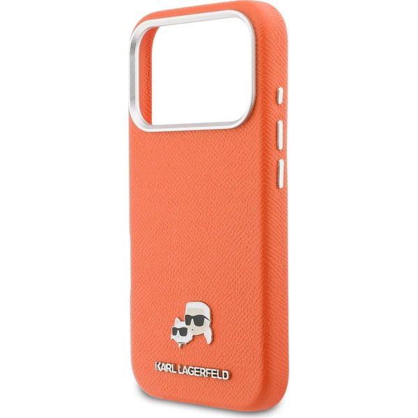 Karl Lagerfeld PU Karl and Choupette Heads Pins MagSafe kryt iPhone 17 Pro oranžový - Pouzdra - Obrázek c28356da892845ebaf2a1187d33d57c8