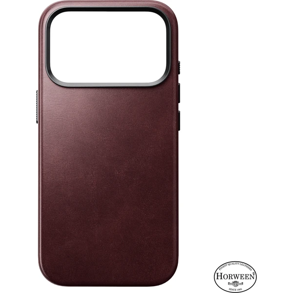 Nomad Traditional Leather (Horween) MagSafe kožený kryt iPhone 18 Pro Burgundy - Pouzdra - Obrázek c28c3c945f414eba8eaef97c8a2dc91a