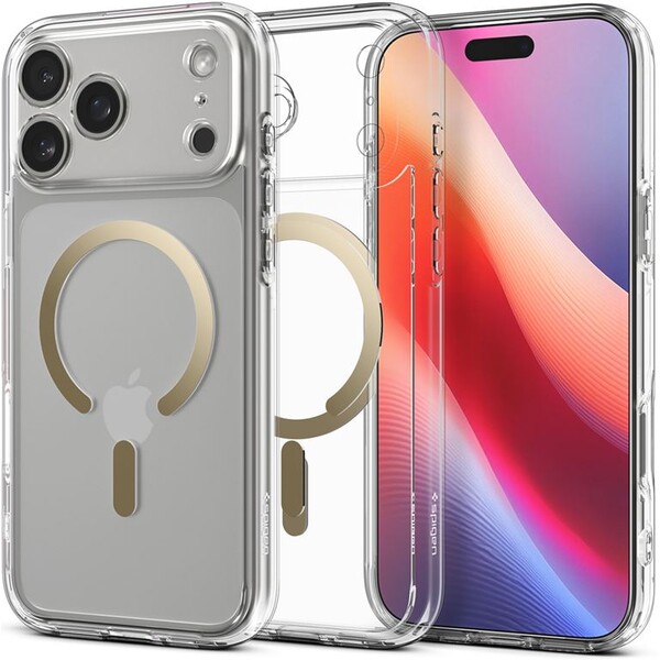 Spigen Ultra Hybrid MagSafe kryt iPhone 17 Pro Max clear gold