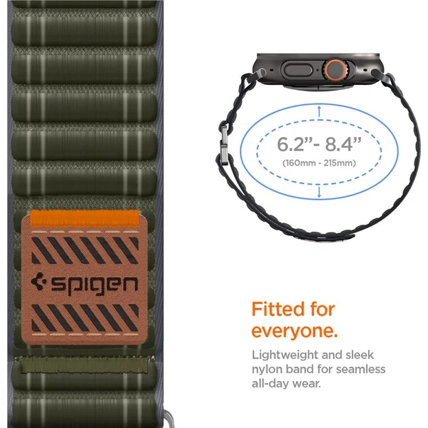 Spigen Fabric Band řemínek (hook-and-loop) Apple Watch 49/46/45/44mm zelený - Řemínky - Obrázek c2c83f55245544b69ed2913e837aed7a