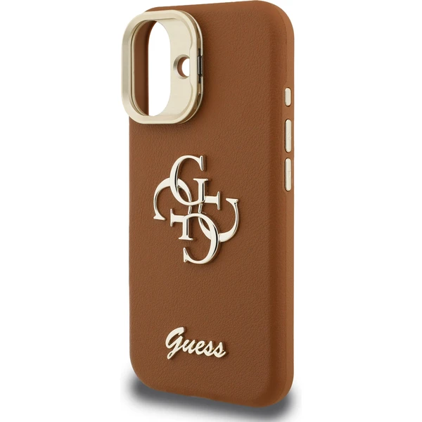 Guess PU Grained 4G Logo Stand Camera Frame kryt iPhone 16 hnědý - Pouzdra - Obrázek c325a8d07c14491bb4092a71986ba72f