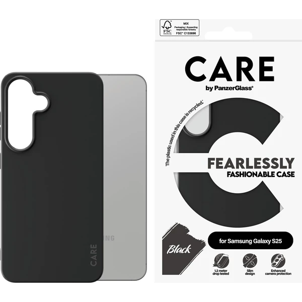 PanzerGlass® CARE kryt Samsung Galaxy S25 Fearlessly černý - Pouzdra - Obrázek c3278dc61f484735b74e3fd7db81cc71