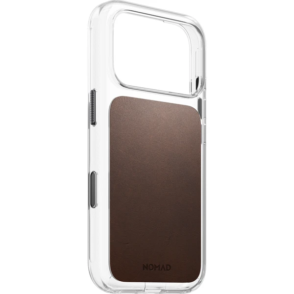 Nomad Clear Leather (Horween) MagSafe kryt iPhone 17 Pro/18 Pro Rustic Brown - Pouzdra - Obrázek c381de08a23842efbe9bed8ae5b9554e