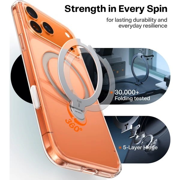Torras Ostand Q3 Spin MagSafe kryt iPhone 17 Pro Max clear - Pouzdra - Obrázek c382c4ecd1494d36ab162dd6a3caf953