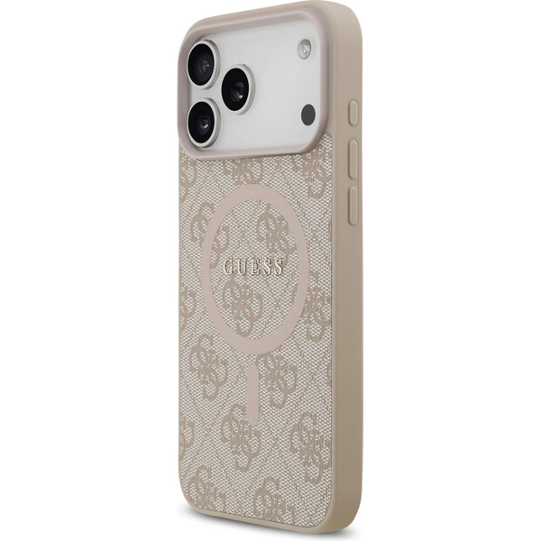 Guess PU Leather 4G Colored Ring MagSafe Zadní Kryt pro iPhone 17 Pro Max růžový - Pouzdra - Obrázek c3a8ab64823542ea97b606bc56a0aee2