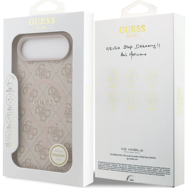 Guess PU Leather 4G Colored Ring MagSafe Zadní Kryt pro iPhone Air růžový - Pouzdra - Obrázek c3d93aa8419b404283d7a4d940ba3455