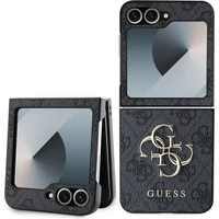 Guess PU 4G Metal Logo kryt Samsung Galaxy Z Flip 6 šedý - Pouzdra