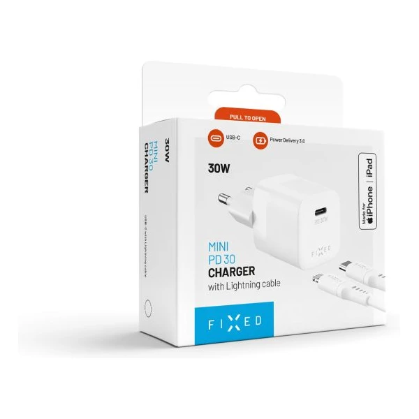 FIXED Mini set síťové nabíječky s USB-C výstupem a USB-C/Lightning kabelu, podpora PD, 1.2 metr, MFI - Nabíječky - Obrázek c3e85491175d434e9d8dcb17b4664f1e