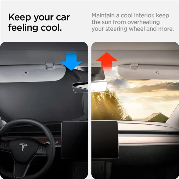 Spigen CryoShade Front Windshield Sunshade sluneční clona Tesla Model Y/3 - Ochranné folie a skla - Obrázek c3ea3f22ee09496f89b5debd192a1f34