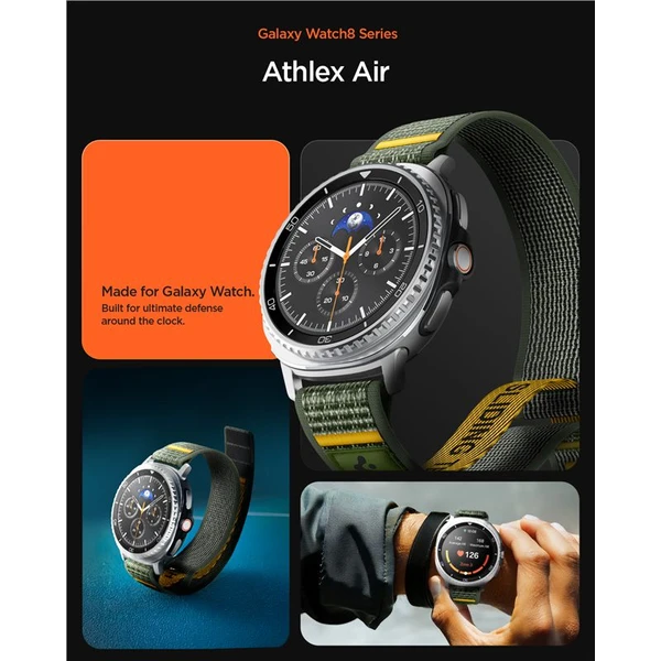 Spigen Athlex Air Band řemínek Samsung Galaxy Watch8 46/44/40mm zelený - Řemínky - Obrázek c42e87f7cd0a4305a9edab73eb6f0501