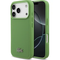 Lacoste PVC Iconic Petit Pique Metal Logo MagSafe kryt iPhone 18 Pro zelený - Pouzdra