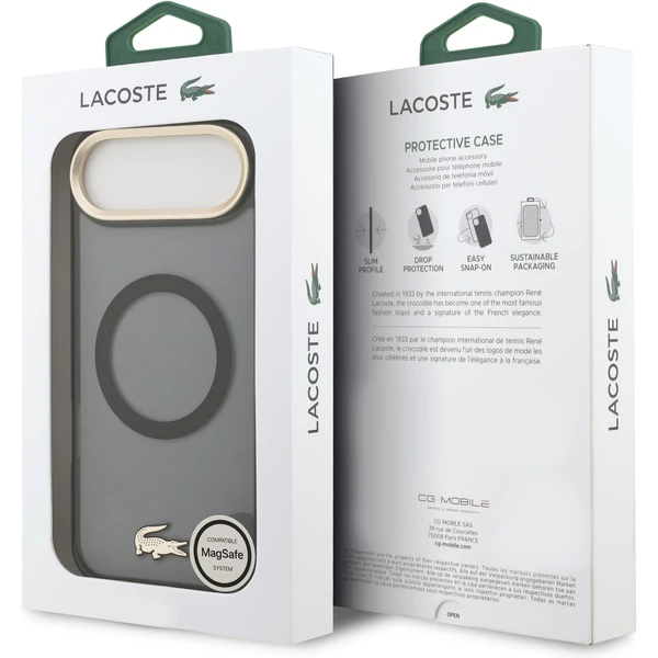 Lacoste PC/TPU Frosted Finish zlatý Logo MagSafe kryt iPhone Air černý - Pouzdra - Obrázek c4c22176f9eb49abb36256303da515bb