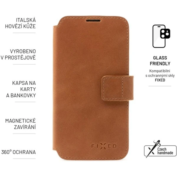 FIXED ProFit kožené pouzdro Samsung Galaxy S25+ hnědé - Pouzdra - Obrázek c4e0dbe3686346b0a432129760d8f4ae