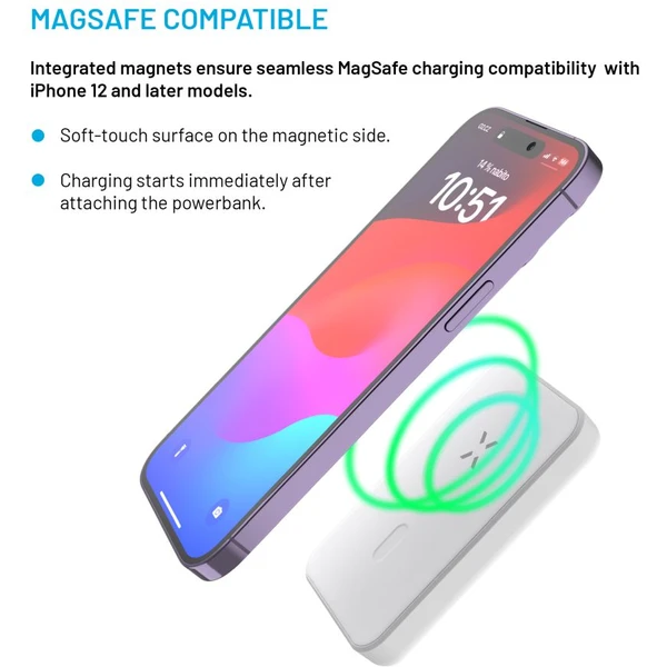 FIXED MagZen powerbanka s bezdrátovým nabíjením a Magsafe, 6000 mAh, bílá - Powerbanky - Obrázek c51522a1372a4bdebdfdf428f07a7a2d
