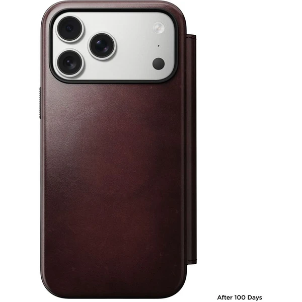 Nomad Modern Leather Folio (Horween) MagSafe kožené pouzdro iPhone 17 Pro Max Burgundy - Pouzdra - Obrázek c5336593aae04d75813dd80909a12872