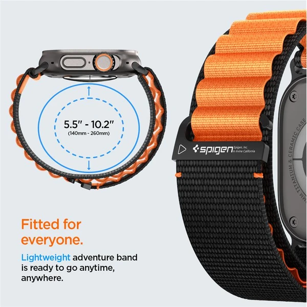 Spigen Fabric Band (hook) řemínek Apple Watch 49/46/45/44mm černý/oranžový - Řemínky - Obrázek c547da1582404993ad5e19217b7b3cd5