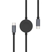 FIXED Power Watch Cable USB-C/USB-C a Apple/Samsung Watch nabíječkou, 1.5m, PD 60W šedý - Kabely a redukce