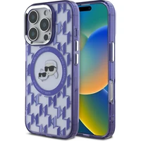 Karl Lagerfeld IML Monogram K&CH Heads MagSafe kryt pro iPhone 16 Pro Max fialový - Pouzdra