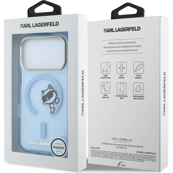Karl Lagerfeld IML Choupette Peekaboo Magsafe kryt iPhone 18 Pro modrý - Pouzdra - Obrázek c580e6bae3004cb185087198497f3132