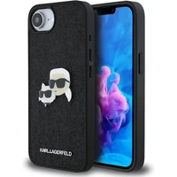 Karl Lagerfeld Fixed Glitter Metal K&CH kryt iPhone 17e/16e černý - Pouzdra