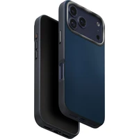 UNIQ Lyden DS Premium Leatherette MagClick MagSafe kryt iPhone 17 Pro Steel Blue - Pouzdra