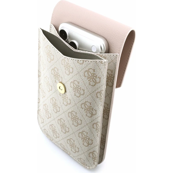 Guess PU Leather+Grained 4G Metal Logo taška na telefon růžová - Pouzdra - Obrázek c6359791c52a48959e878322dfc2ee75